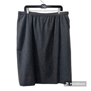 Pendleton Womens Gray 100% Virgin Wool Lined Skirt With Pockets Sz LG/XL